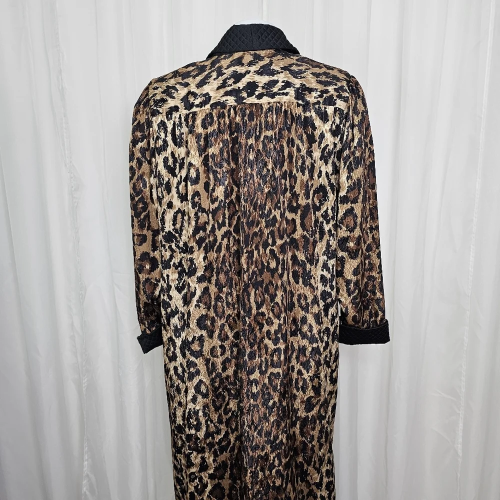 Vintage Kathleen Usherwood Leopard Print House Coat House Dress Caftan Mumu Sm